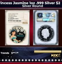 NGC NGC 2015 Disney Characters Princess Jasmine 1oz .999 Silver $2  Niue Commerative Coin Aladdin Pr