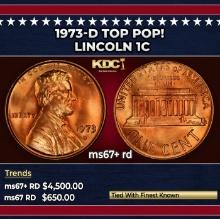 1973-d Lincoln Cent TOP POP! 1c ms67+ rd SEGS