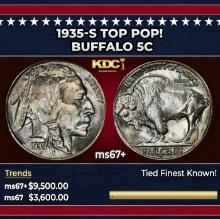 1935-s Buffalo Nickel TOP POP! 5c ms67+ SEGS