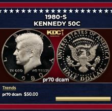 1980-s Proof Kennedy Half Dollar 50c pr70 dcam SEGS