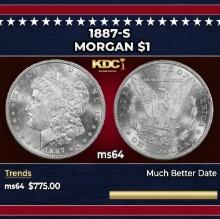 1887-s Morgan Dollar $1 ms64 SEGS