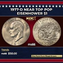 1977-d Eisenhower Dollar Near Top Pop $1 ms66 SEGS
