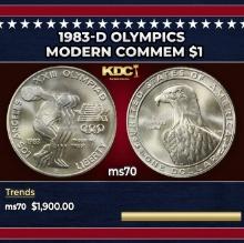 1983-d Olympics Modern Commem Dollar $1 ms70 SEGS