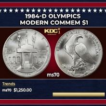 1984-d Olympics Modern Commem Dollar $1 ms70 SEGS