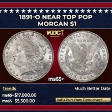 1891-o Morgan Dollar Near Top Pop $1 ms65+ SEGS
