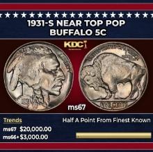 1931-s Buffalo Nickel Near Top Pop 5c ms67 SEGS