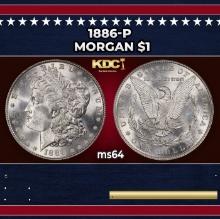 1886-p Morgan Dollar $1 Grades ms64