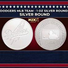 Dodgers MLB Team - 1 oz Silver Round Round