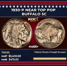 1930-p Buffalo Nickel Near Top Pop 5c ms66+ SEGS