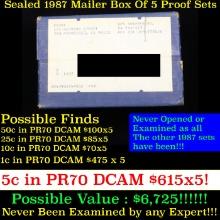 Original sealed box 5- 1987 United States Mint Proof Sets