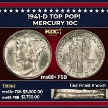 1941-d Mercury Dime TOP POP! 10c ms68+ FSB SEGS