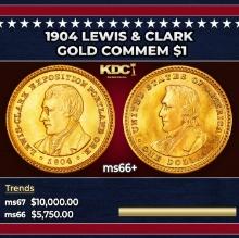 1904 Lewis & Clark Gold Commem Dollar 1 ms66+ SEGS