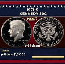 1971-s Proof Kennedy Half Dollar 50c pr69 dcam SEGS
