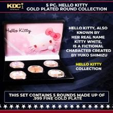 5 Coin Hello Kitty Gold Plated Round Collection