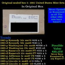 Original sealed box Of 5x 1985 United States Mint Set