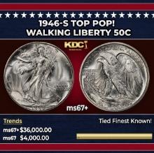 1946-s Walking Liberty Half Dollar TOP POP! 50c ms67+ SEGS