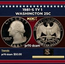 1981-s Ty 1 Proof Washington Quarter 25c pr70 dcam SEGS