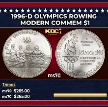 1996-d Olympics Rowing Modern Commem Dollar $1 ms70 SEGS