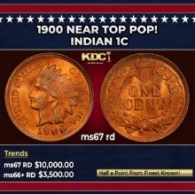 1900 Indian Cent Near Top Pop! 1c ms67 rd SEGS