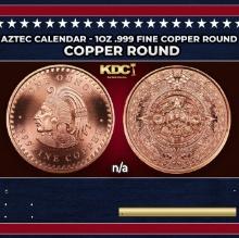 Aztec Calendar - 1oz .999 Fine Copper Round