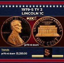 1979-s Ty 2 Proof Lincoln Cent 1c pr70 rd dcam SEGS