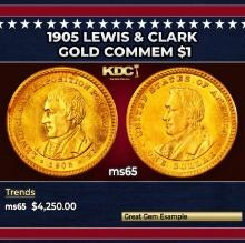 1905 Lewis & Clark Gold Commem Dollar 1 ms65 SEGS