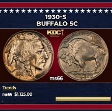 1930-s Buffalo Nickel 5c ms66 SEGS