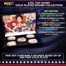 5 Coin Disney Pixar Toy Story Gold Plated Round Collection