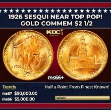 1926 Sesqui Gold Commem Near Top Pop! $2 1/2 ms66+ SEGS