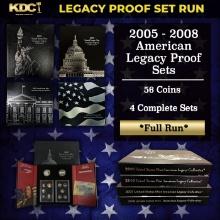 2005-2008 Full Run of US Mint American Legacy Proof Sets - 56 Coins Total, 4 Complete Sets Over 6 oz