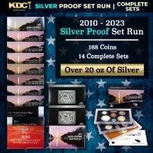 2010-2023 US Mint Silver Proof Sets, 168 Coins Total, 14 Complete Sets Over 20oz Of Silver
