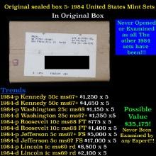 Original sealed box 5- 1984 United States Mint Sets