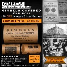 DR- 20 GIMBLES Silver Dollar Roll Morgan Circ C