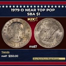 1979-d Susan B. Anthony Dollar Near Top Pop $1 ms67 SEGS