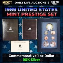 1989 United States Mint Prestige Proof Set 7 Coins W/ Box & COA