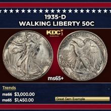 1935-d Walking Liberty Half Dollar 50c ms65+ SEGS