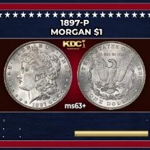 1897-p Morgan Dollar $1 Grades ms63+