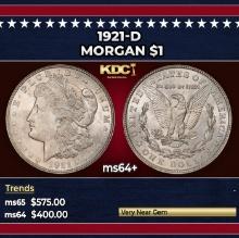1921-d Morgan Dollar $1 Grades ms64+