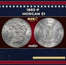 1883-p Morgan Dollar $1 Grades ms62+