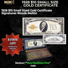1x 1928 $10 Small Size Gold Certificate Grades VF/XF