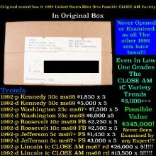 Original sealed box 5- 1992 United States Mint Sets