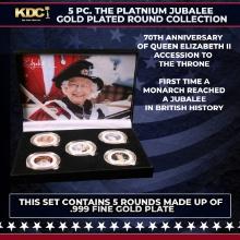 5 Coin Queen Elizabeth II - The Platnium Jubalee - Gold Plated Round Collection