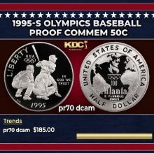 1995-s Olympics Baseball Proof Modern Commem Half Dollar 50c pr70 dcam SEGS