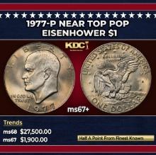 1977-p Eisenhower Dollar Near Top Pop $1 ms67+ SEGS