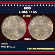 1899 Liberty Nickel 5c Grades ms65