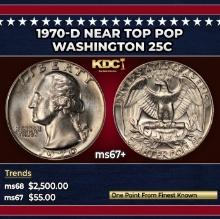1970-d Washington Quarter Near Top Pop 25c ms67+ SEGS