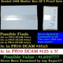 Original sealed box of 5x 1998 United States Mint Proof Sets