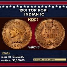 1901 Indian Cent TOP POP! 1c ms67 rd SEGS
