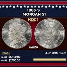 1885-s Morgan Dollar $1 ms65+ SEGS