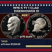 1976-s Ty 1 Clad Proof Eisenhower Dollar $1 pr70 dcam SEGS